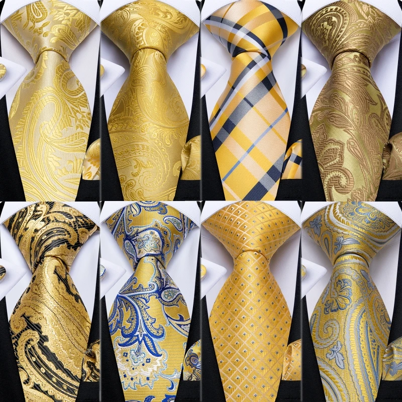 Мужской комплект из галстука и запонок, из 100% шелка