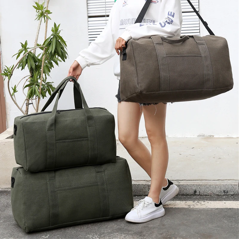 NEW Canvas Travel Bags Large Capacity Carry On Luggage Bags Men Duffel Bag Travel Tote Weekend Bag