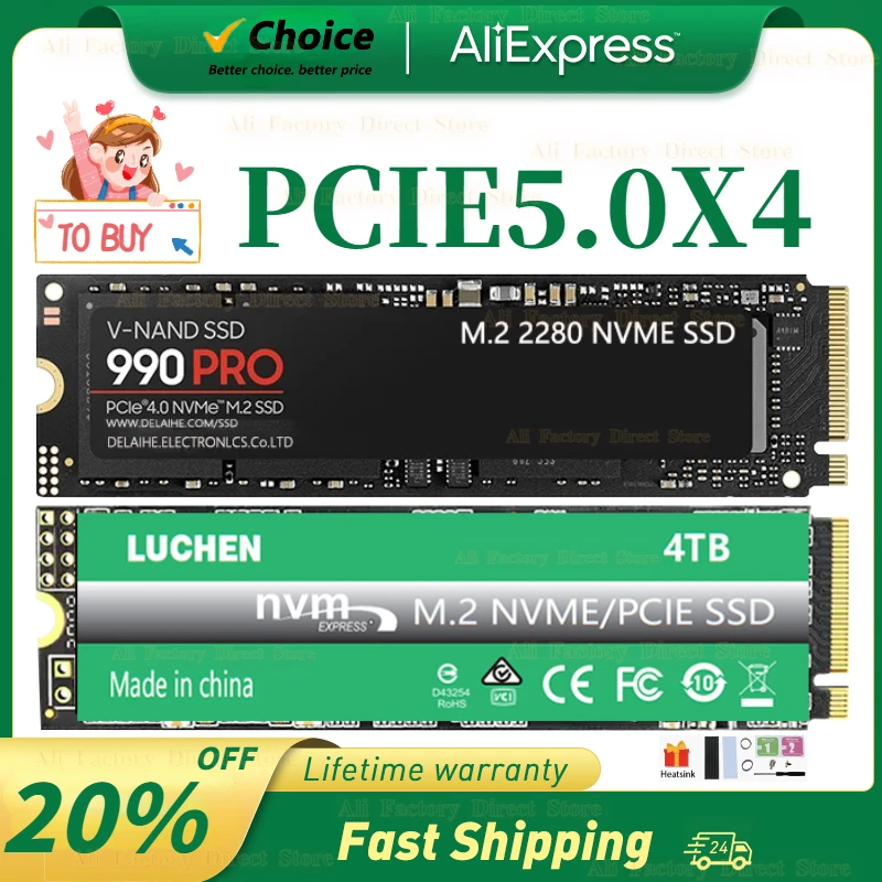 

PS5 M.2 SSD 990PRO PCIe NVMe 1TB 2TB 4TB Gen4*4 Solid State Drive 2280 14500MB/s Internal Hard Disk HDD for PS5 Desktop Laptop