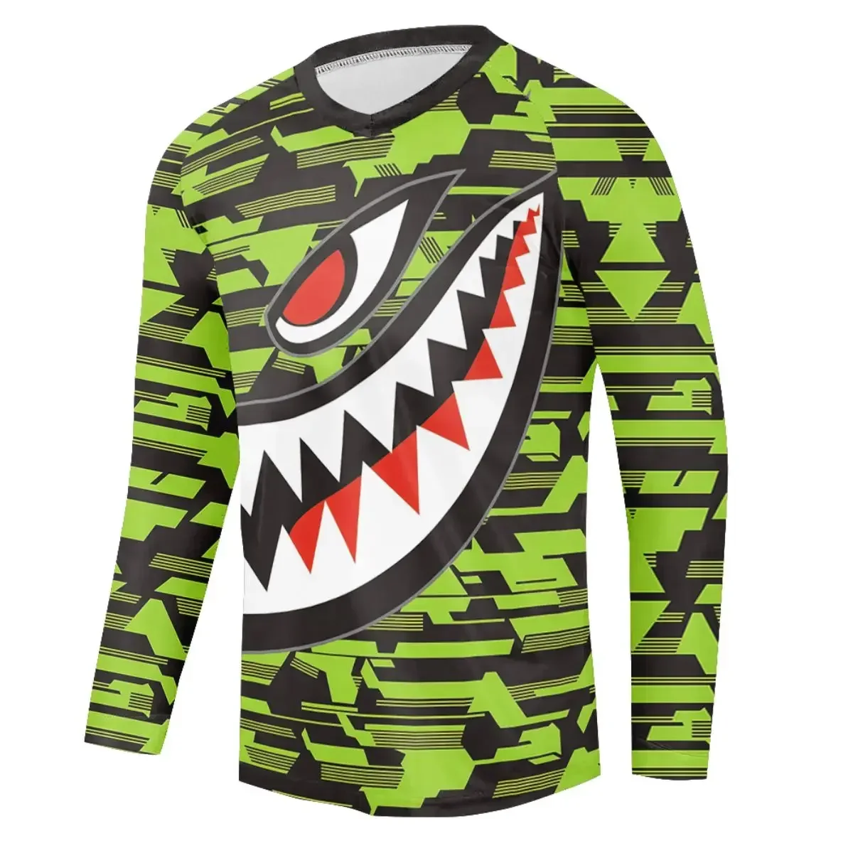 Maillot de descenso de manga larga con impresión 3D para hombre Max Storm, ropa transpirable para ciclismo de montaña y carreras