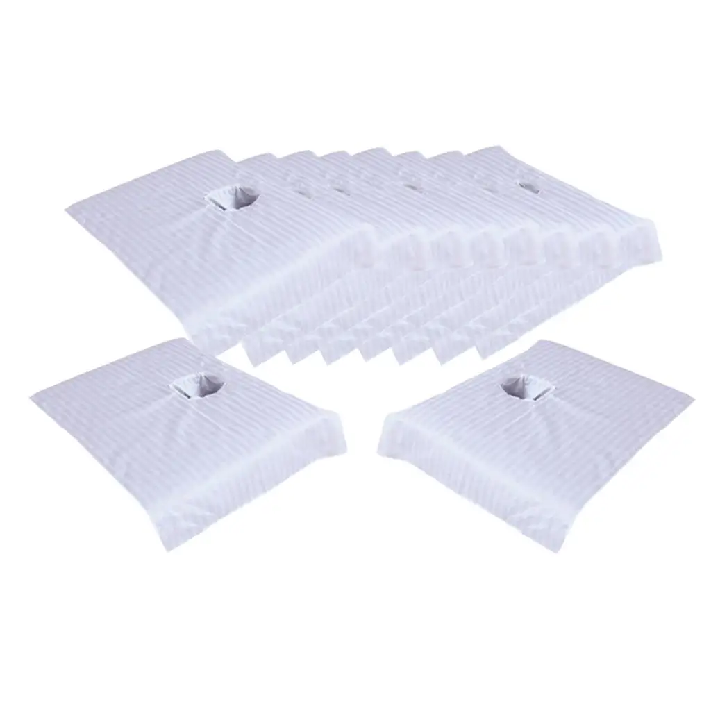 

10Pcs Pure Cotton Massage Table Hole Towel Beauty Bed Cover Sheet White