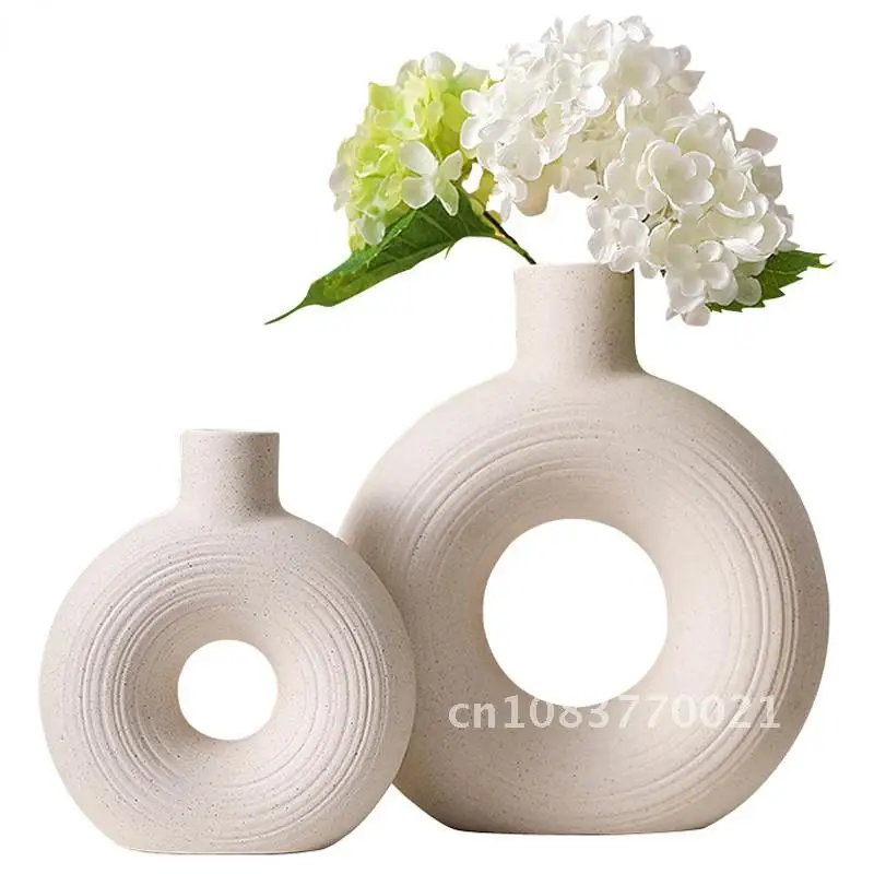 

Nordic Vilead Matte Ceramic Vase Dried Flower Pot Hydroponic Container Interior Decor Office Living Room Bedroom Decoration
