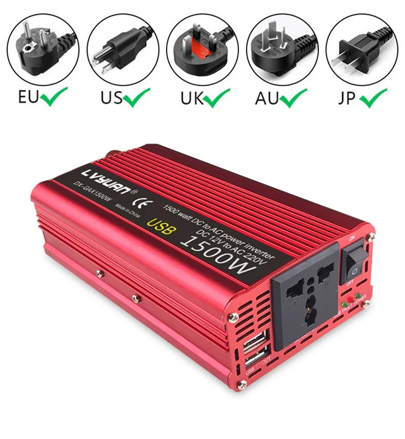 2000W DC 24V AC 220V EU Power Inverter