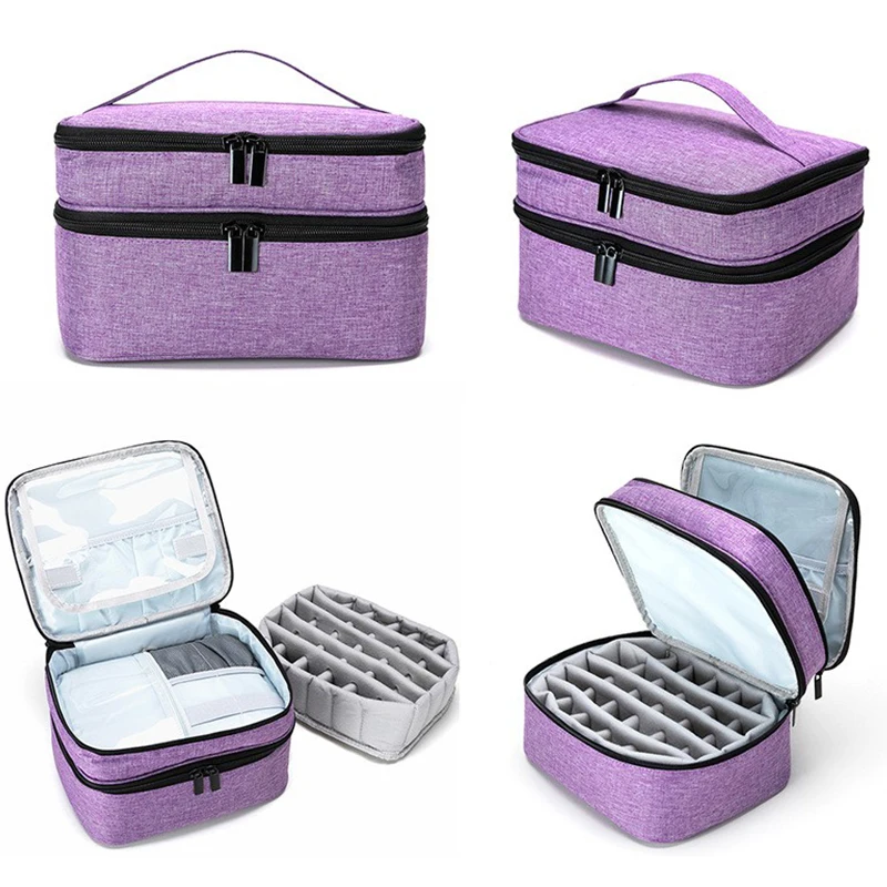 Multi-function Large Travel Essential Oil Nail Polish Manicure Makeup Storage Bags Cosmetic Carry Case Pouch Suitcase For Women