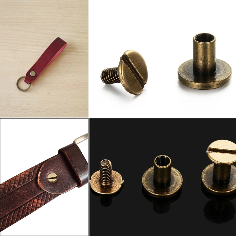 Metal Rivets Belt Strap Rivets Copper Rivets Leather Rivets 10pcs/bag Bookkeeping DIY Brass Nail