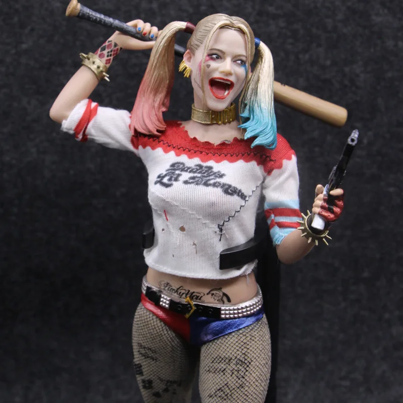 28 cm Dc Anime Harley Quinn Joker Clown Figure lire livre assis Posture Action modèle Collection Statue ornement jouets cadeaux  26