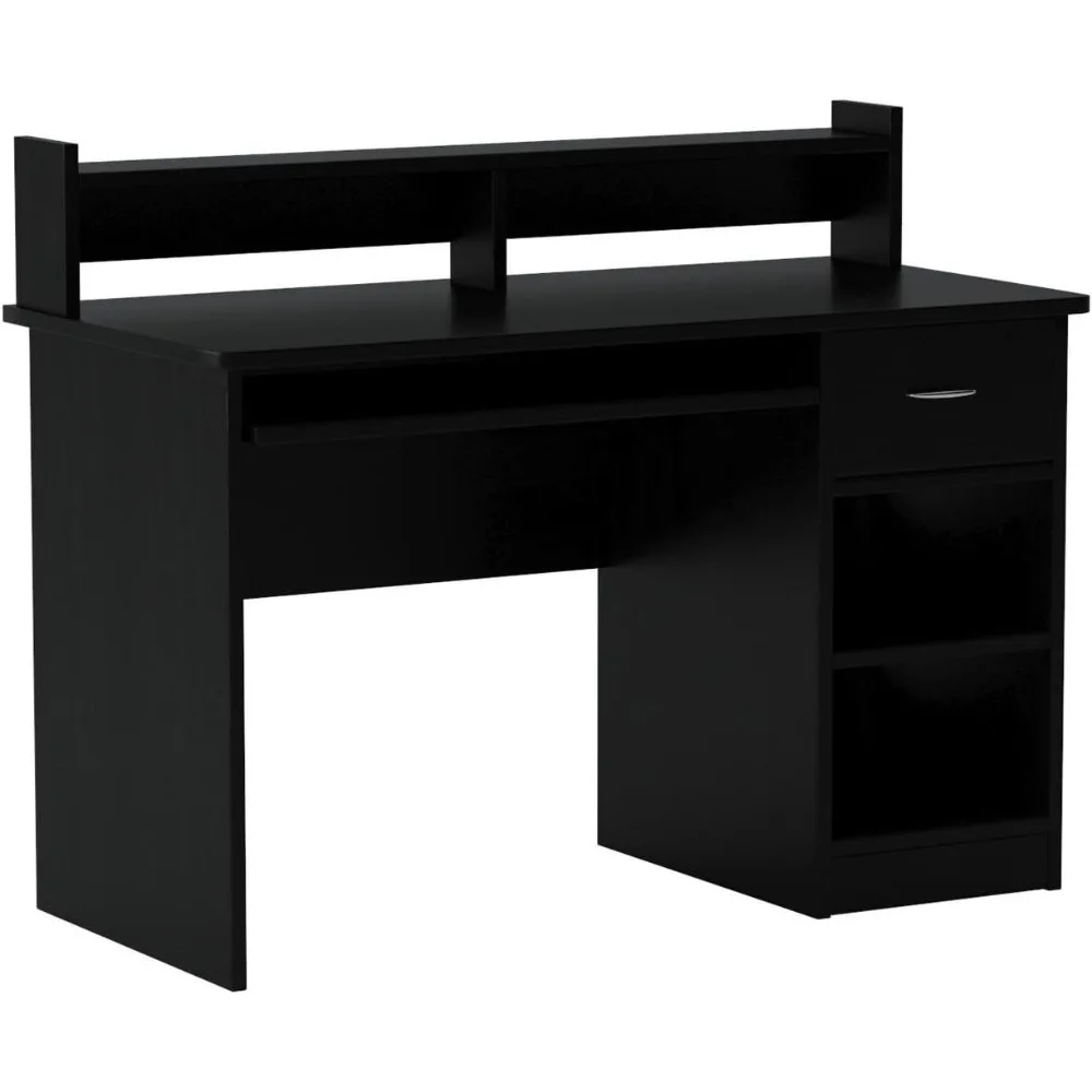 OneSpace Essential Computer Desk Hutch with Pull-Out Keyboard