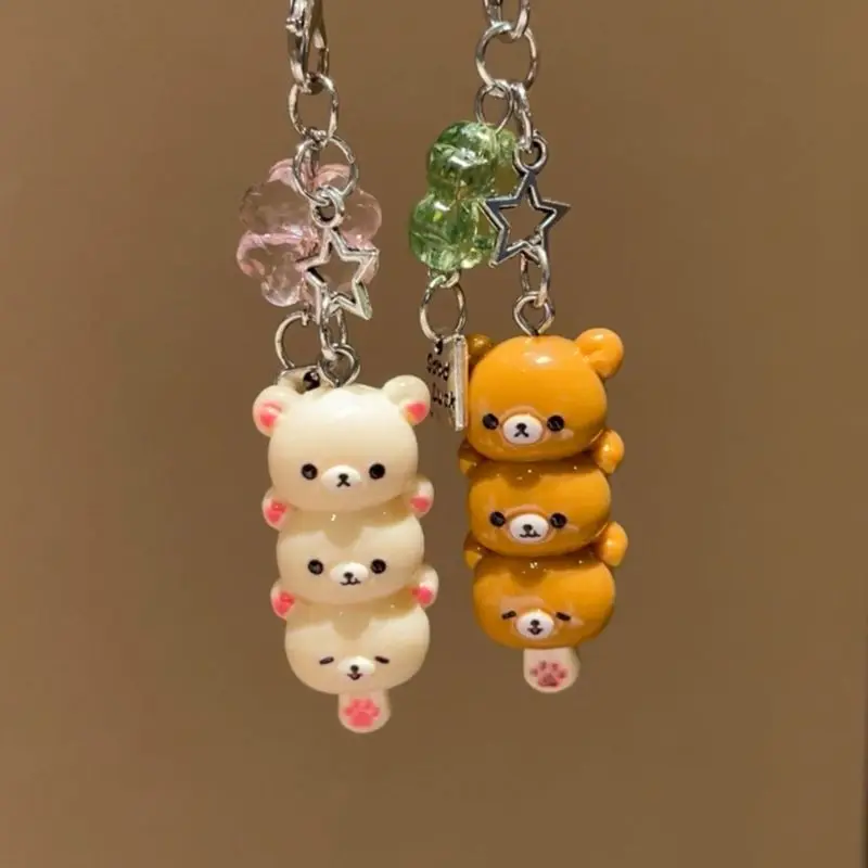 Niedlicher Rilakkuma Schlüsselanhänger Cartoon Bär Bruder Schwester Handykette Paar Beste Freunde Accessoire Anhänger Zuckerüberzogene Himbeeren