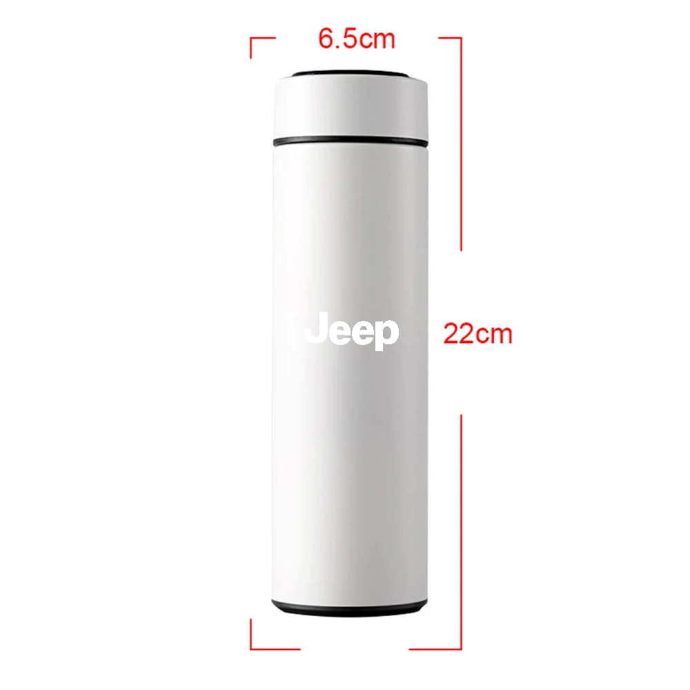 Car Stainless Steel Smart Thermos Mug Thermos LED Display Temperature For Jeep Renegade Patriot Wrangler Cherokee Compass Trail