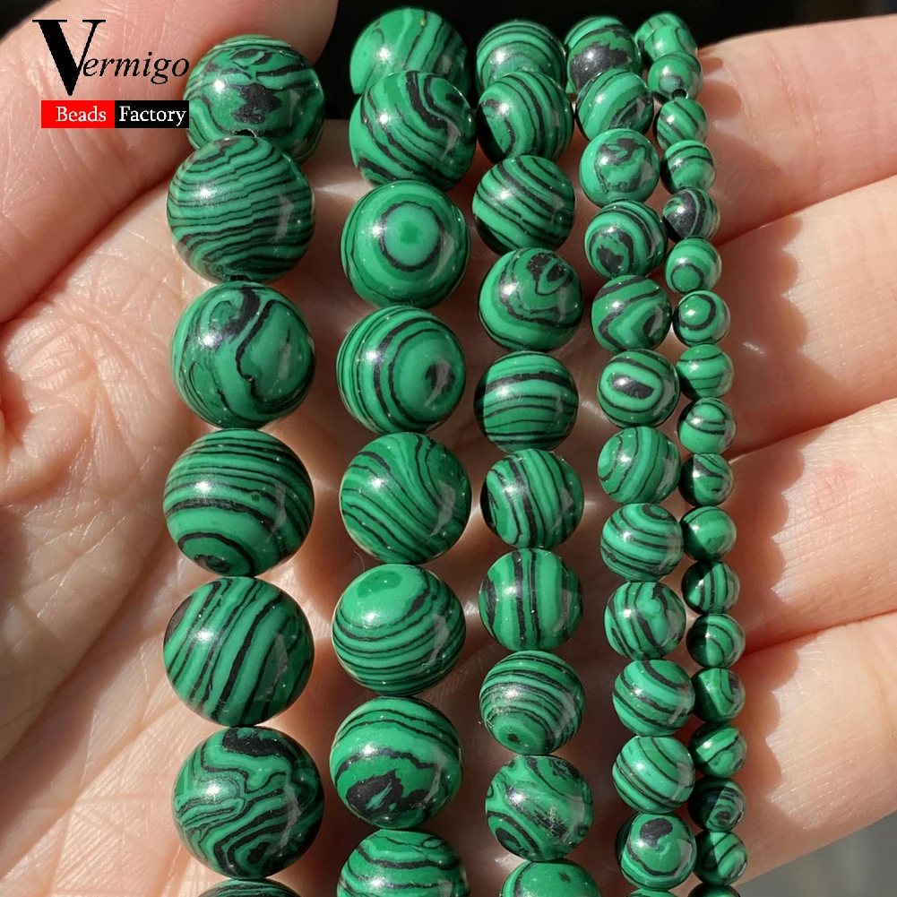 thumbnail image 1 of Cuentas de piedra natural de 4, 6, 8 y 10 mm, lava, amazonita, ágata, amatista, turmalina, cuentas redondas para hacer joyas, pulseras de bricolaje, 1 of 5