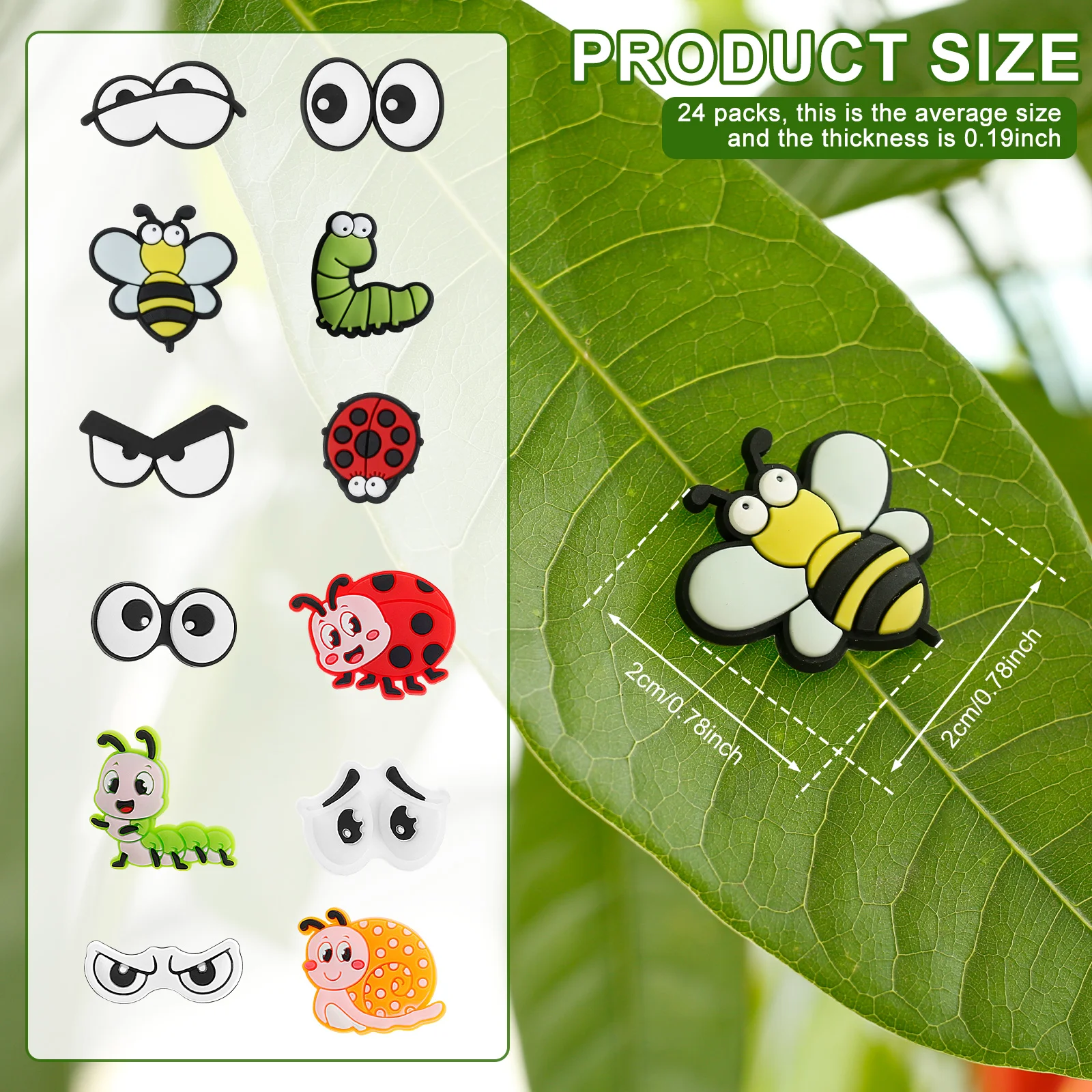 24Pcs Potted Plant Magnets Waterproof Plant Magnets Various Shapes Magnetic Ornament Vegetation Magnet Decor for Office
