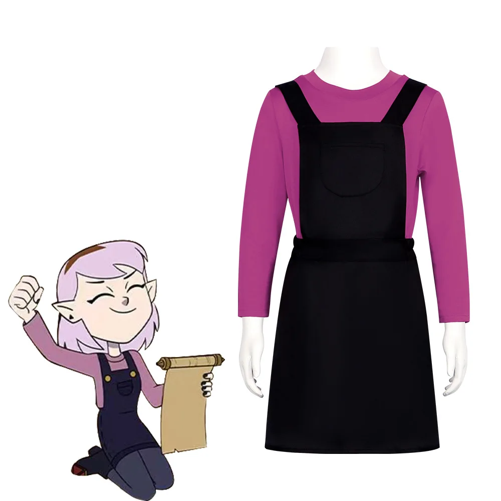 

The Owl Cosplay House Beige Costume Girls' Top and Dress Halloween Party Role Play Stage Performance Outfits