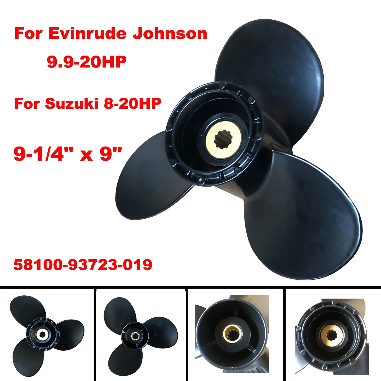 Outboard Propeller For Tohatsu Mercury 9.9hp 15hp 20hp Boat Aluminum A