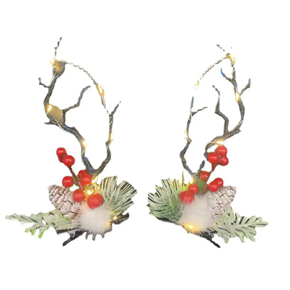 Antler Led Light Hair Clip Hairpin Women Girls Party Birthday Christmas Party Cosplay Costume hair accessories hair clips deer ears headgear