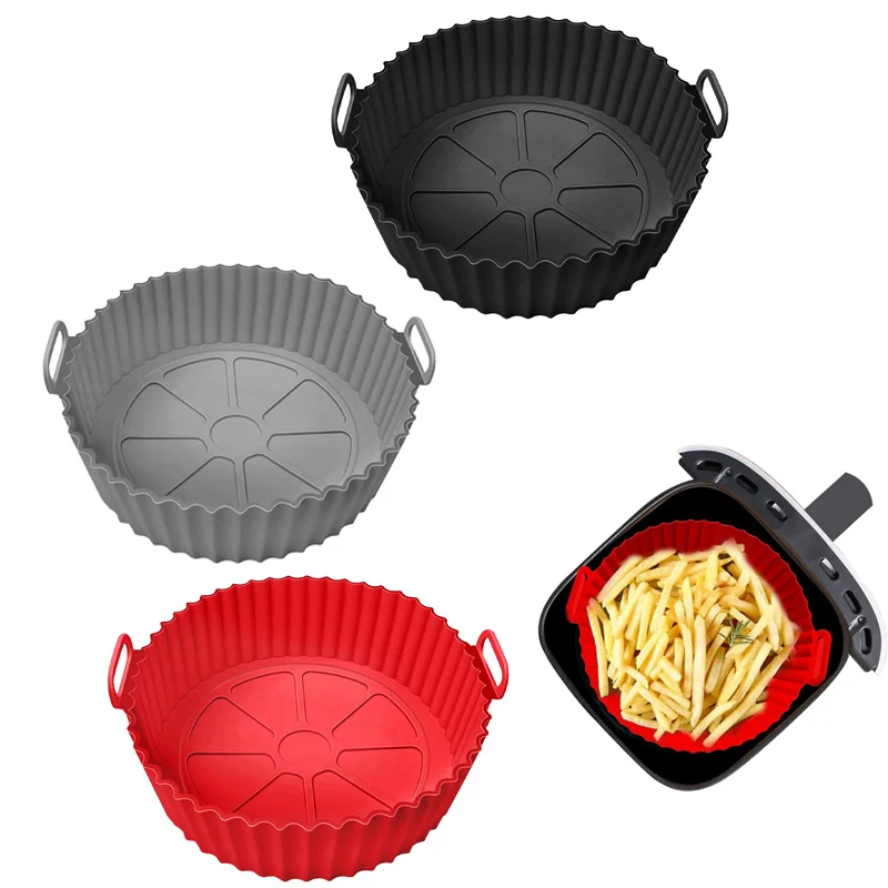 Air Fryer Liners Air Fryer Silicone Liners Silicone Pot Reusable Liners Food Safe Non Stick Basket Accesso