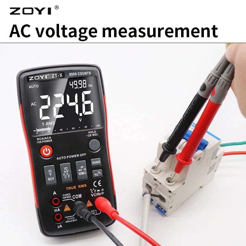 Multimeter ZOYI ZT-X 102A ZT-A6 T-RMS Auto Range EBTN LCD DC AC Voltmeter Ammeter Current Capacitor Ohm temp Hz NCV Tester