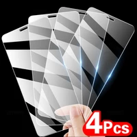 4Pcs Full Cover Tempered Glass On The For iPhone 11 12 13 Pro Max Screen Protector For iPhone 8 7 Plus X XS XR Protective Glass