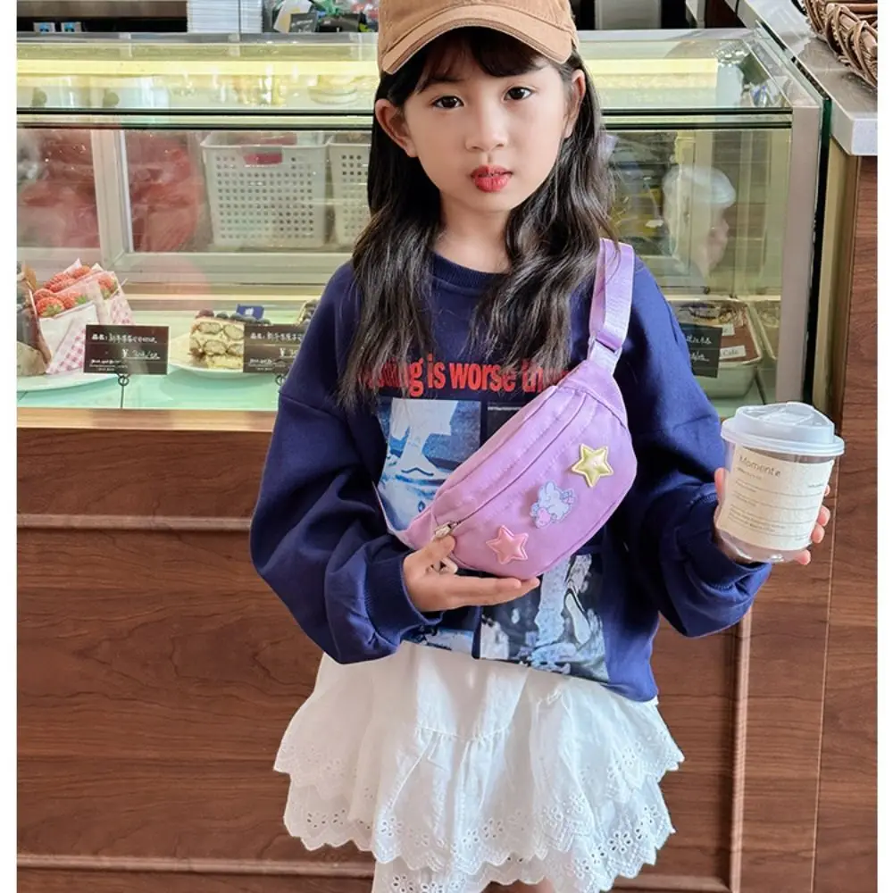 Women Waist Bag Kids Cute Star Fanny Pack Canvas Waist Pack Girls Kawaii Crossbody Purse