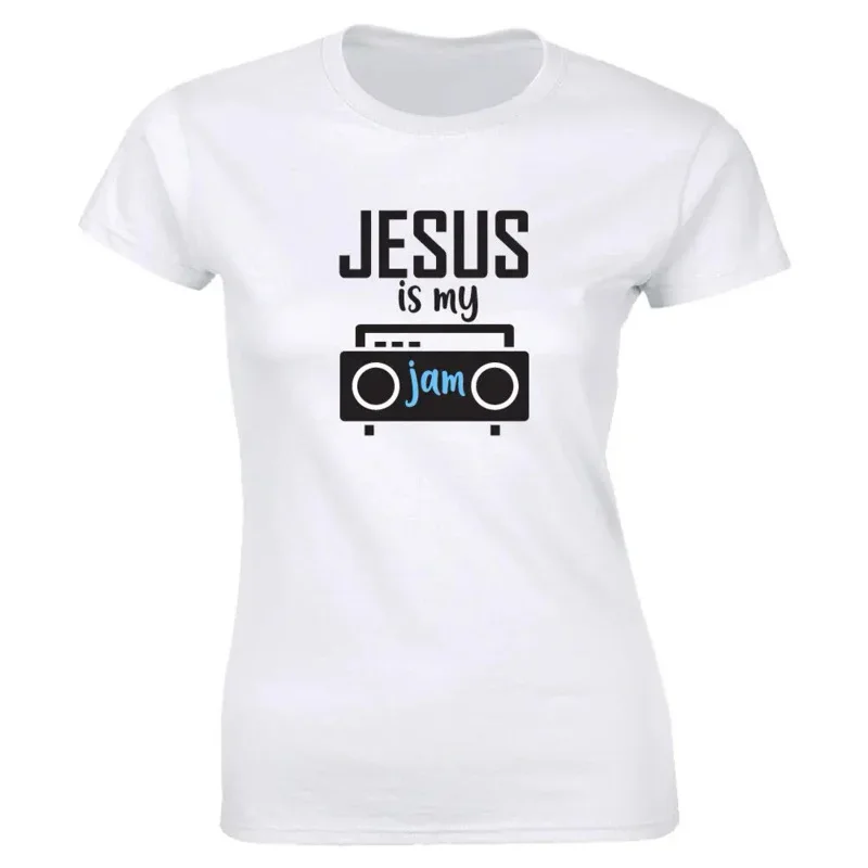 

JesusIsMyJamShirtFunnyCuteReligiousChristianMusicGraphicWomen'sTeelongorshortsleeves