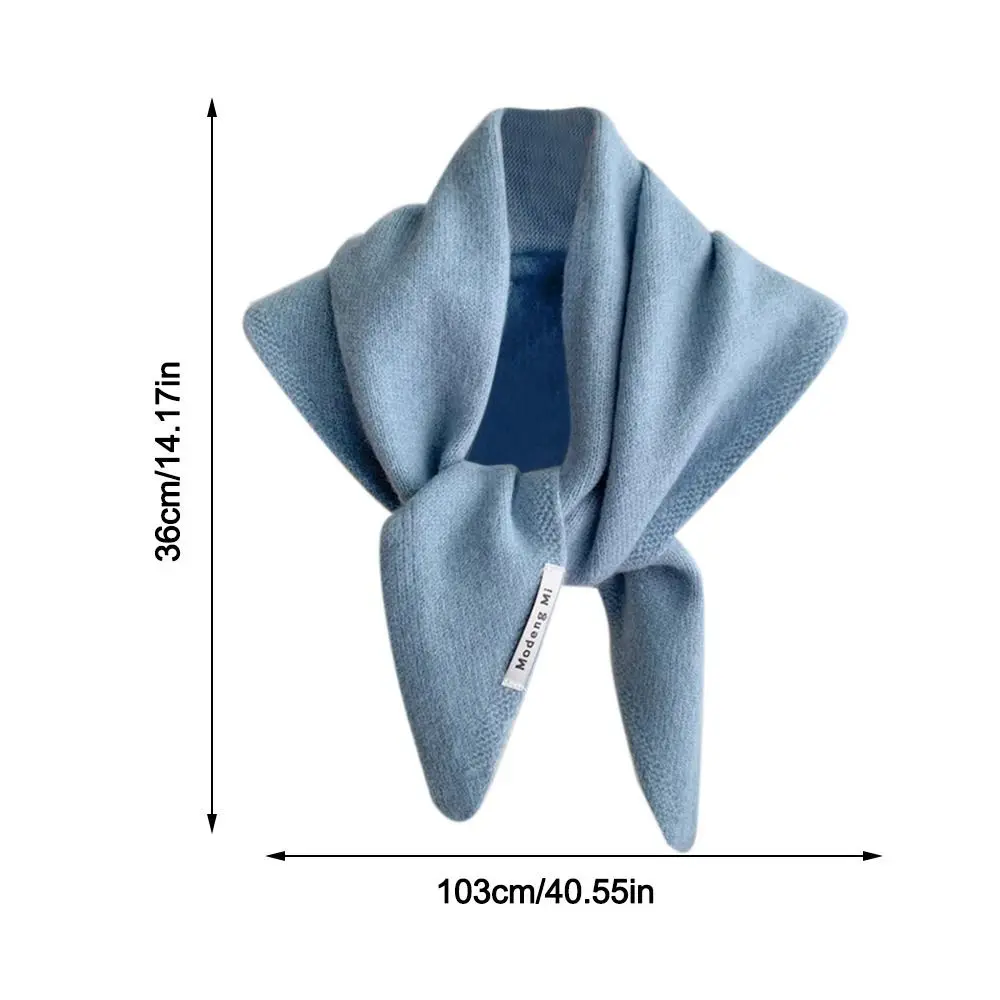 New Fashion Soft Wool Knitted Knitted Scarf Multi-functional Warm Women Headscarf Winter Triangular Scarf Women Shawl 6