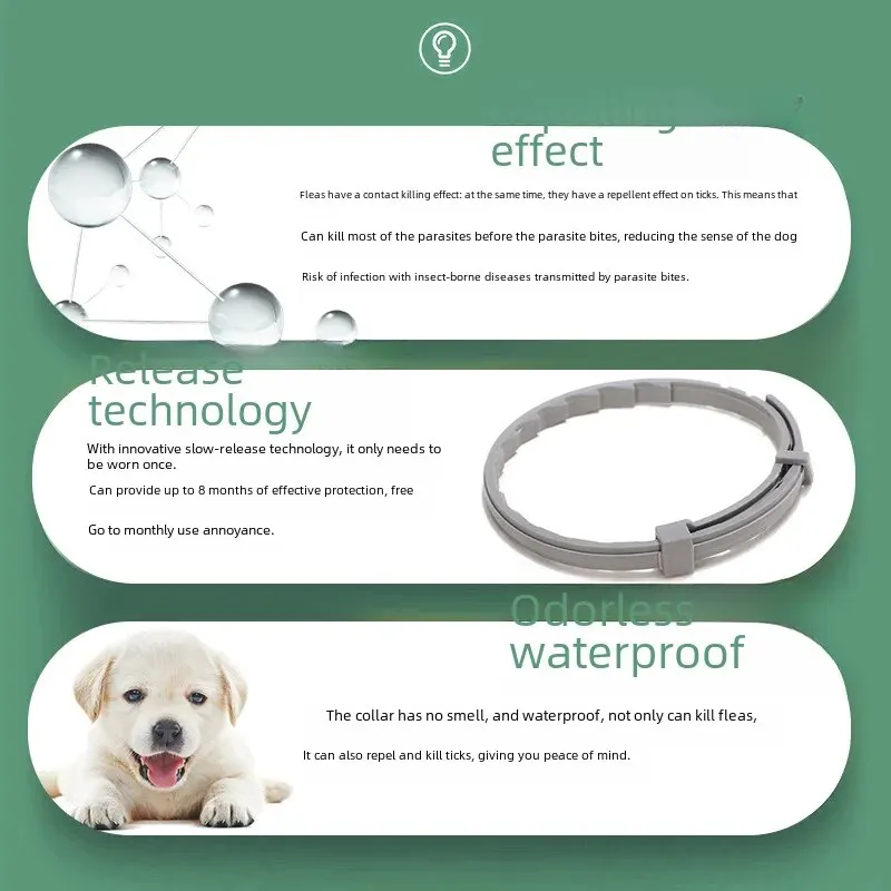 4-season Universal Use Cat Dog Ring Anti-lice Necklace Pet Body External Pest Repellent Cat Dog Ring Box Orange Blue Pink Box