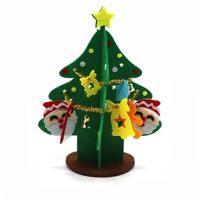 3D DIY Felt Christmas Tree Kids Toys For Children Kindergarten Crafts Snowman Educational Toys Decoration Gifts For Children