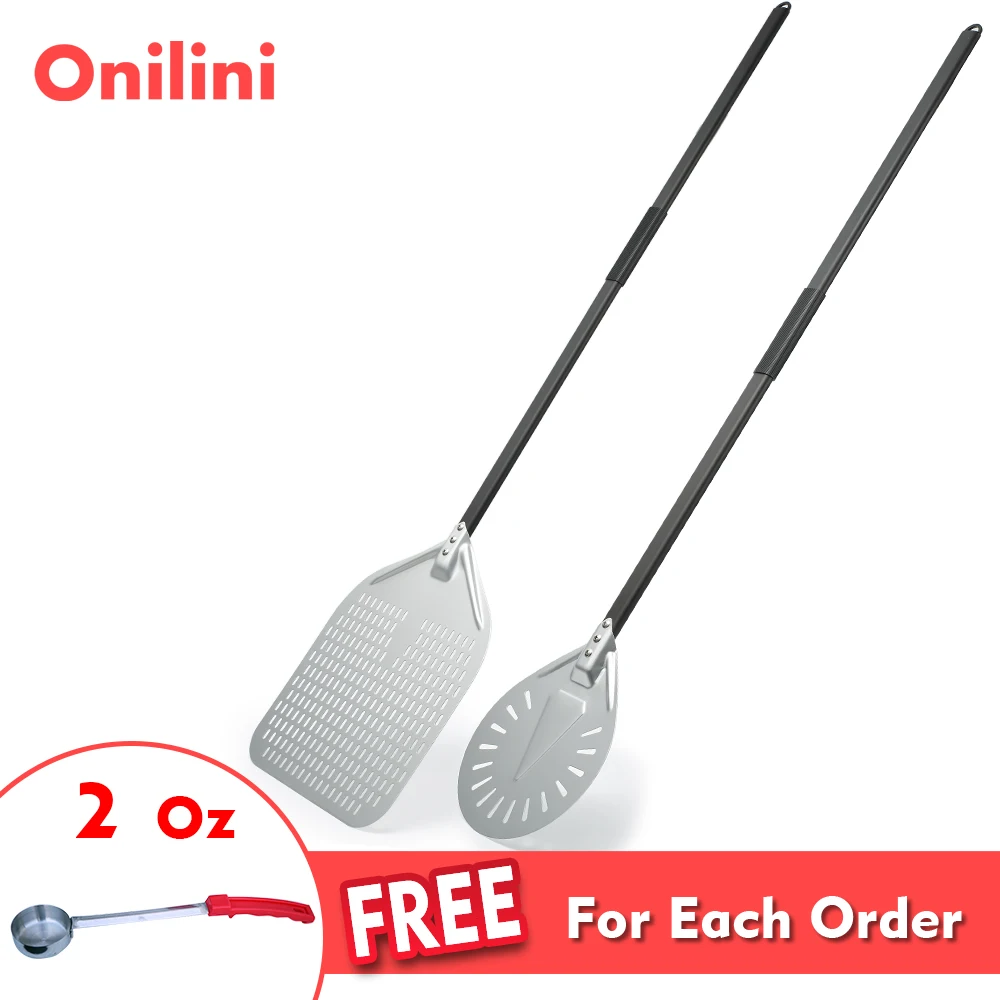 Onilini Anodized Pizza Peel Long Handle Set Almuinum Alloy Pizzas Shovel Commerical Use Pizza Paddle Oven Accessories