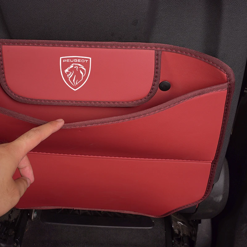 PU Leather Car Seat Backrest Child Anti-Kick Pad For New Peugeot 307 206 408 308 207 5008 4008 301 607 406 3008 407 208 508 2008
