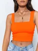 Square Neck Sleeveless Summer Crop Top White Women Black Casual Basic T Shirt Off Shoulder Cami Sexy Backless Tank Top 4