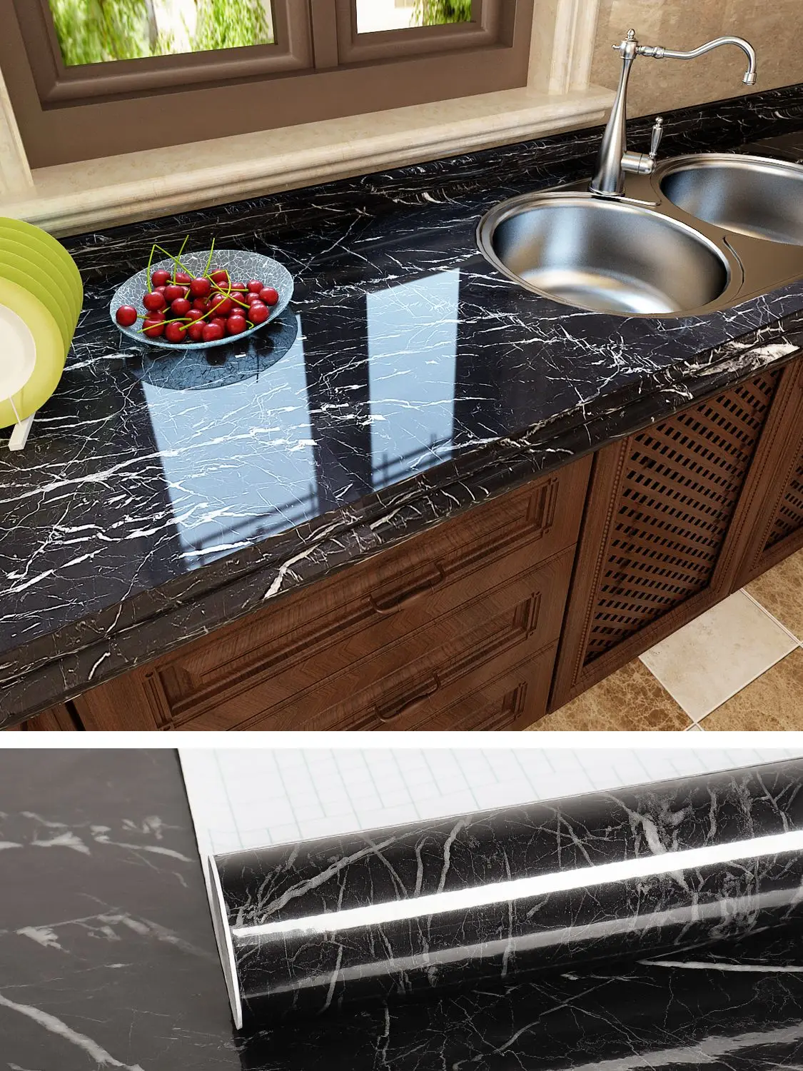 Marble Sticky Back Plastic Self Adhesive Wallpaper Waterproof Oilproof