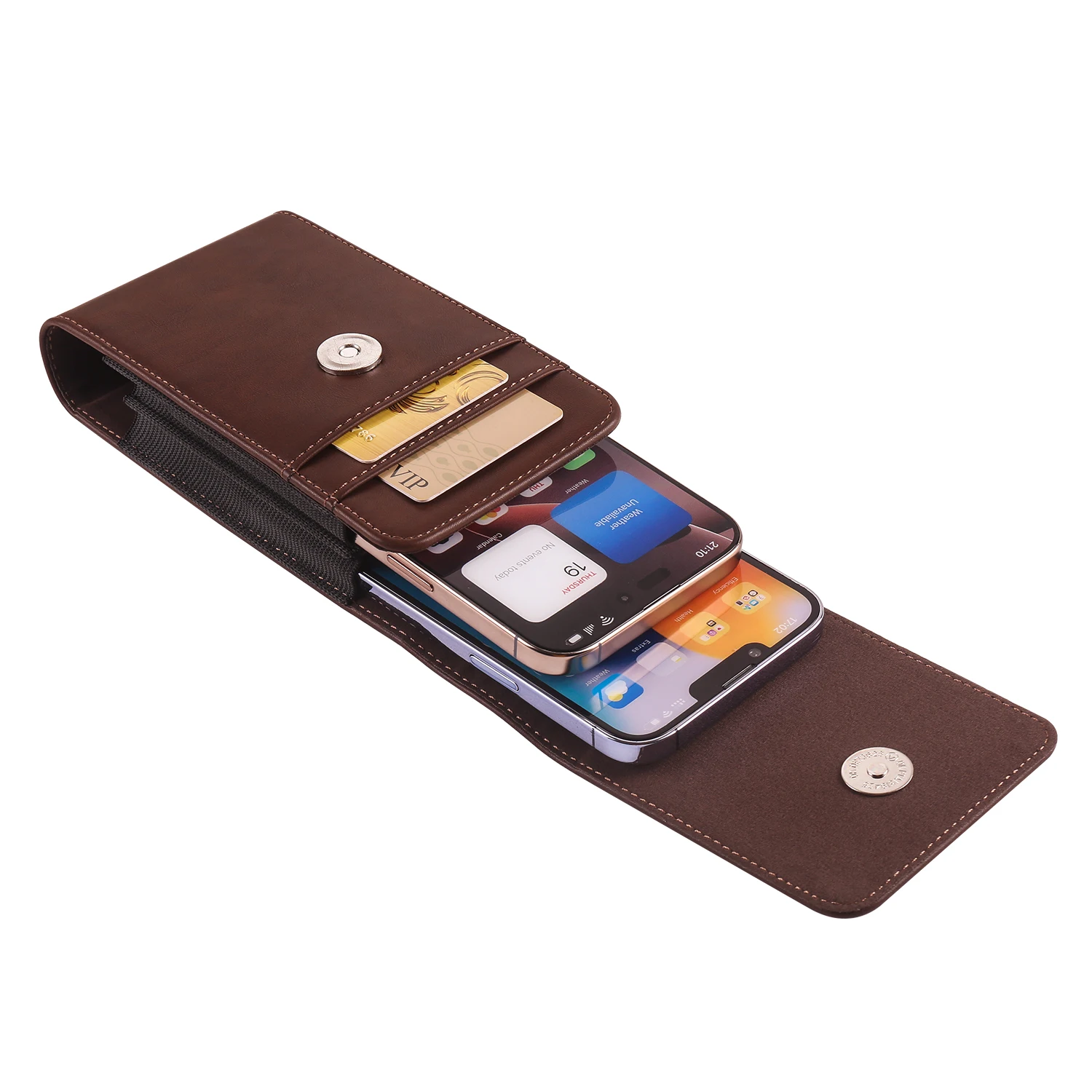 Zweischichtige vertikale Taillen-Handytasche für iPhone 16 Pro Max, Herren-Kartentasche, Ledertasche für Samsung S24 Ultra, 6,7–6,9 Zoll, Holstel – Detail 13