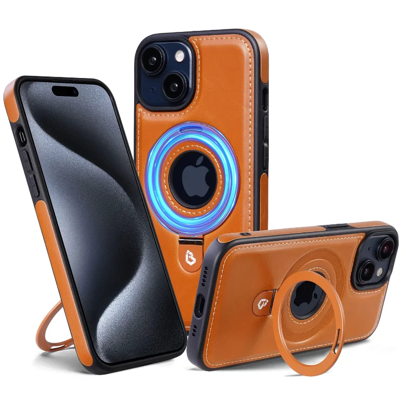 High Grade Leather Case for Iphone 15 14 13 12 Pro Max Magnetic Stem Business Leather Case Iphone 14 Drop Protection Case