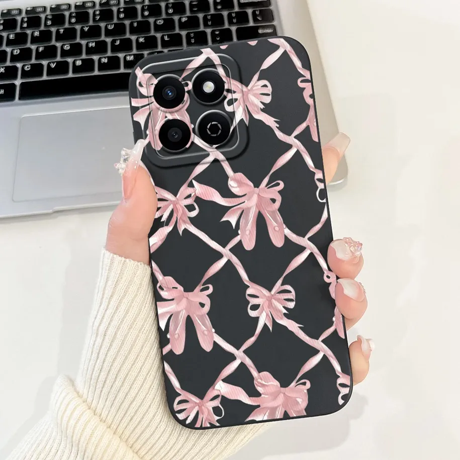 Shockproof Fashion Bowknot Marble Soft Liquid Silicone Case