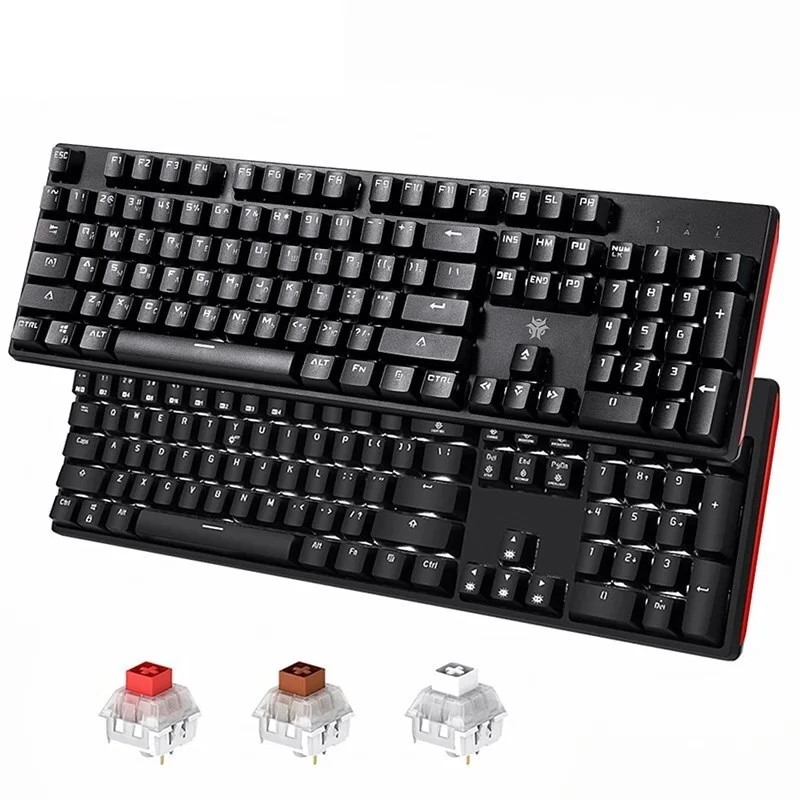 

New GK705 Hot Swap Switch Mechanical Keyboard 104 Keys RU/US Waterproof Wired Gaming Keyboard Anti-Ghosting Backlit For PC