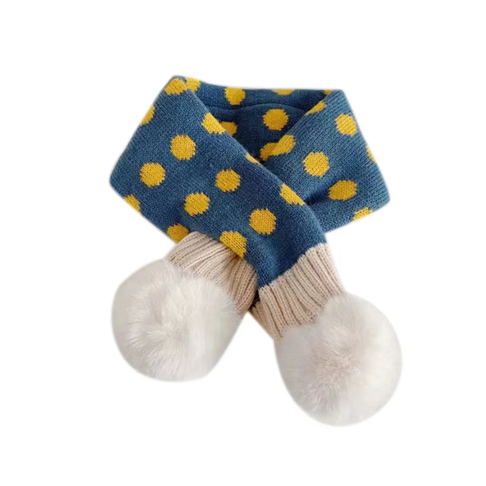 Children Thickening Thermal Neck Warmer Windproof Snap Fastener Winter Knitting Scarf Boys Girls Autumn Winter