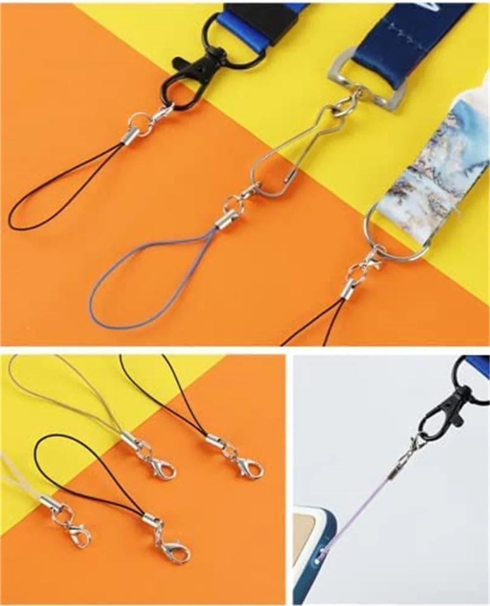 50/100 stücke Bunte Karabinerverschluss Lanyard Strap Cord Seil Für DIY Schlüsselbund Schlüsselanhänger Handy Charme Machen Liefert Zubehör – Detail 4