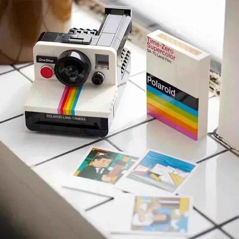 원스텝 SX-70 카메라 빌딩 블록 21345 세트, 교육용 모델 건설 키트, 어린이 생일 선물, 2024 새로운 아이디어