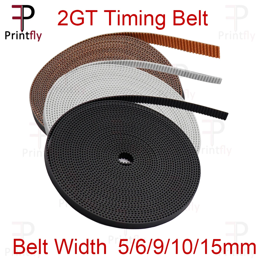 2GT Timing Belt 3d printer timing belt Width 5mm 6mm 9mm 10mm 15mm 3D printer GT2 Synchronous Opening Belt Dust-proof Rubber Pu Steel Wire