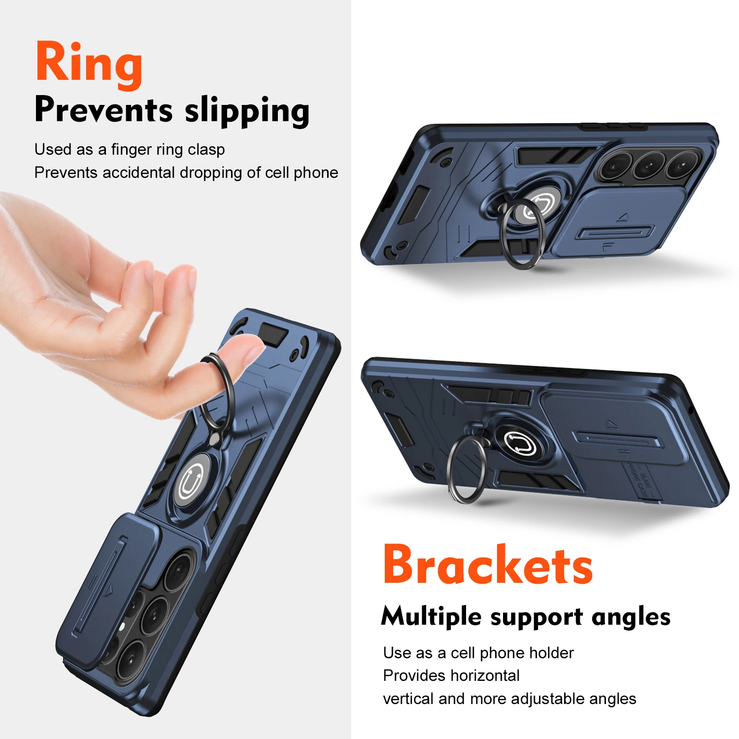 Magnetic Ring Holder Shockproof Armor Phone Case Cover
