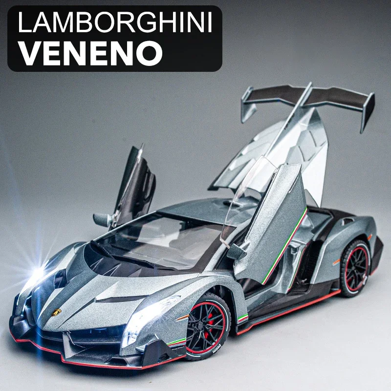 1:24 Lamborghinis Veneno, ядовитый суперкар из сплава, литой игрушечный автомобиль, модель со звуком и телом, детская игрушка, коллекционные предметы, подарок на день рождения
