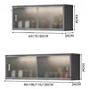 Luxury Glass Wall Mounted Cabinets Designer Kitchen Furniture Aluminum Alloy Storage Cabinet Home Bedroom Display Locker q 6