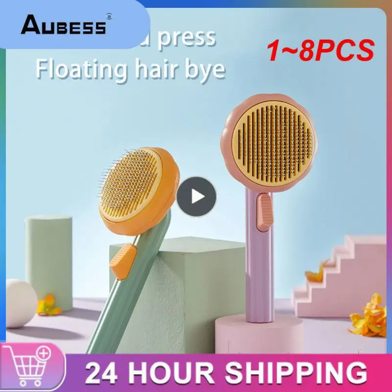 

1~8PCS Cat Brush Comb Pet Pumpkin Comb For Dogs Cats Dog Hair Remover Brush Pet Hair Shedding Self Cleaning Comb Pet Grooming