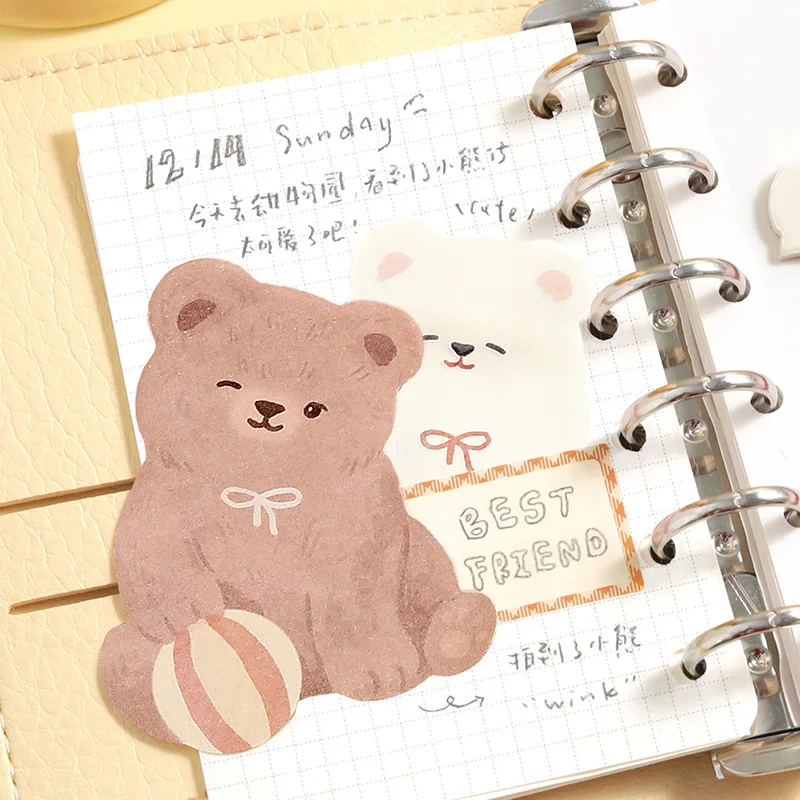 Adorable Cartoon Animal Sticky Notes - 25 Sheets Self-Stick Memo Pad & Page Marker for Students and Office Stationery