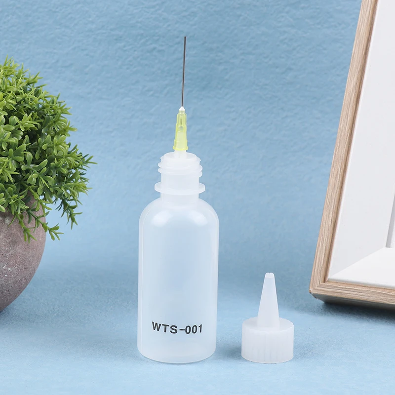 /KQM/1pc 50ML WTS-001 디스펜서용 바늘이 있는 플라스틱 액체 알코올, 휴대폰 PCB 용접 수리용 로진 솔더 플럭스 페이스트
