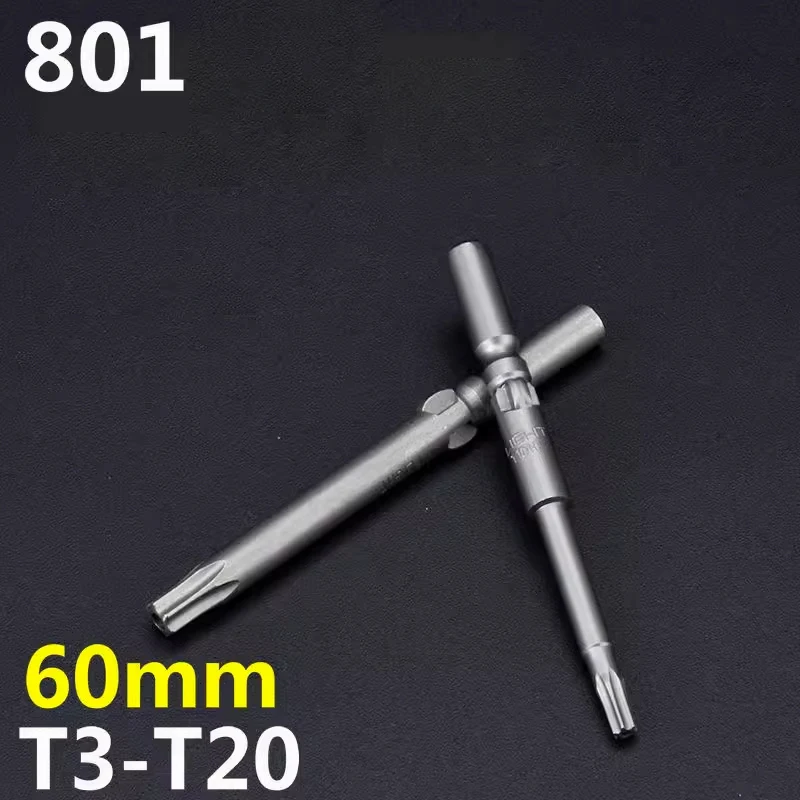 원형 생크 마그네틱 Torx 스크루드라이버 비트, 801 5mm 길이, 60mm, 100mm, 120mm, 150mm, T3 T4 T5 T6 T7 T8 T10 T15 T20 T25 도구, 10 개/로트
