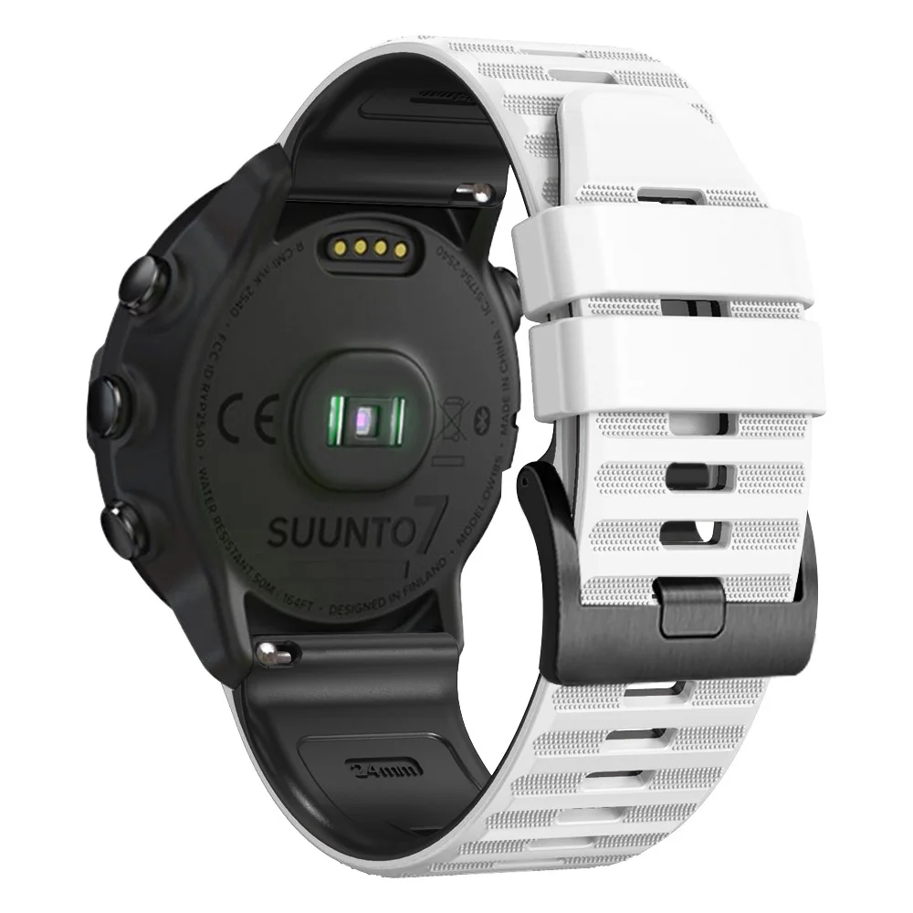 Silicone Watch Strap, 24mm Width, Enhanced Comfort and Style