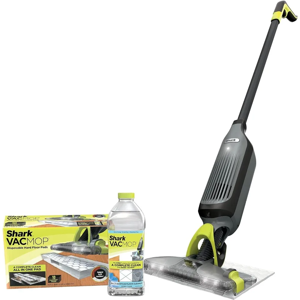 

Shark VM252 VACMOP Pro Cordless Hard Floor Vacuum Mop with LED Headlights, 4 Disposable Pads & 12 oz. Cleaning Solution