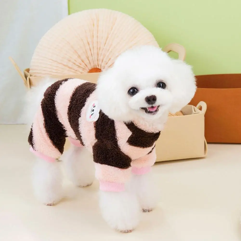 Cartoon Pattern Pet Clothes Portable Pet Clothes Stylish Winter Pet Clothes Adorable Cartoon Patterns Warm Four-legged Dog for A