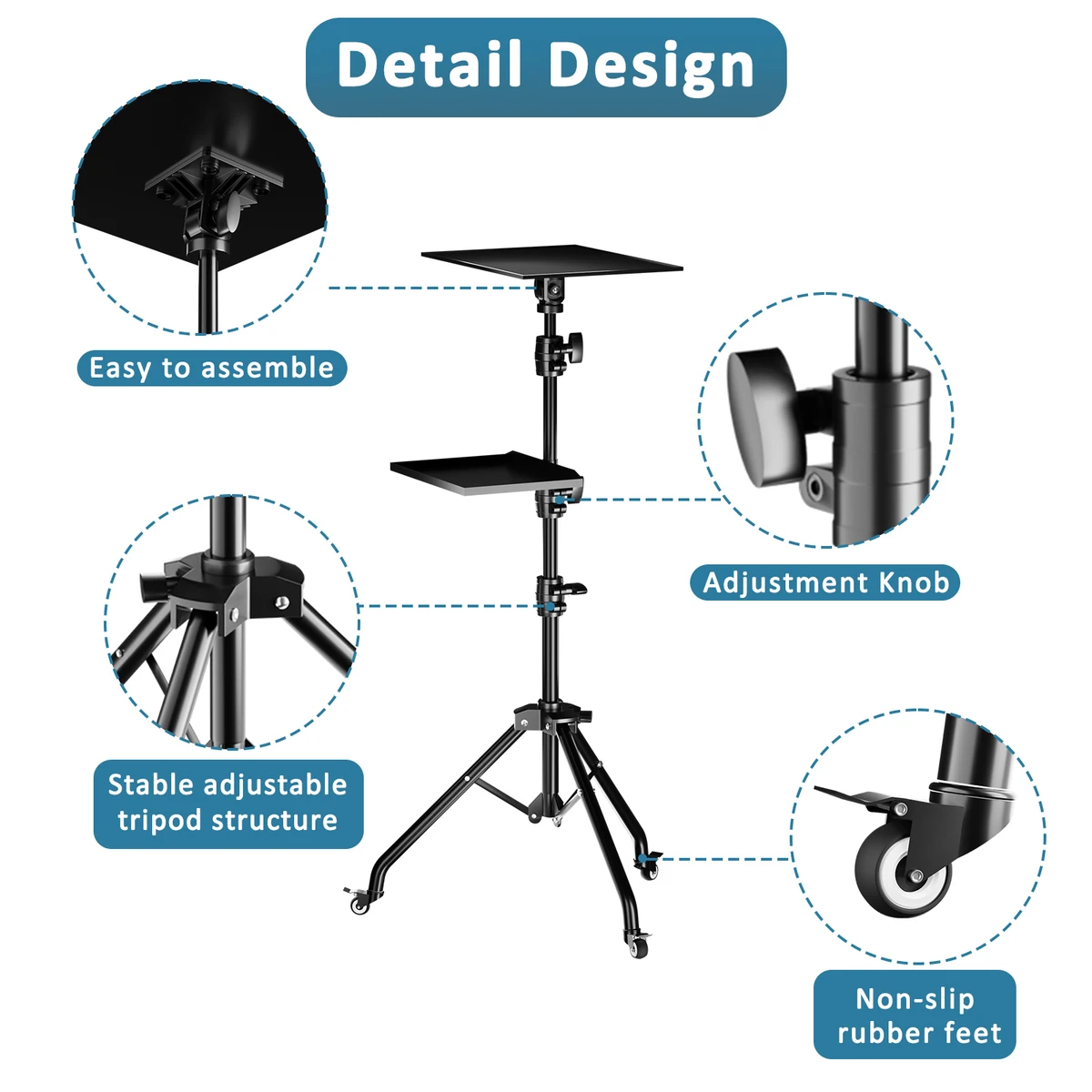 SH Projector Tripod Stand Laptop Tripod Adjustable Height 23 to 63&quot Standing Desk Outdoor Computer Desk Stand for Studio — view 5