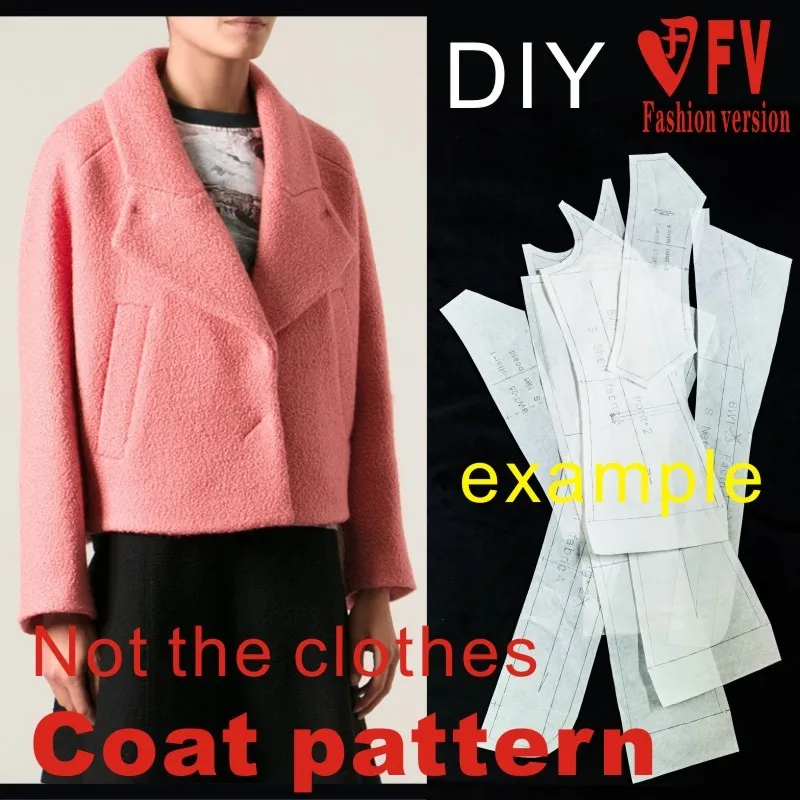 Overcoat Sewing Pattern Template Cutting Drawing Clothing DIY BFY-47